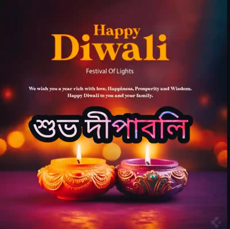 Happy Diwali Greetings, Wishes, Images, Status In Bengali 2023 - প্রিয়জনকে পাঠান দীপাবলির শুভেচ্ছাবার্তা, মেসেজ, ছবি